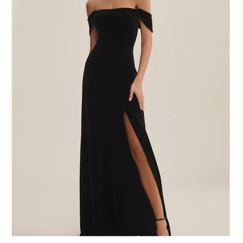 Jenny Yoo Black Off-Shoulder Dress